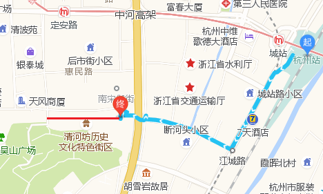 杭州火车站去河坊街坐地铁几号线