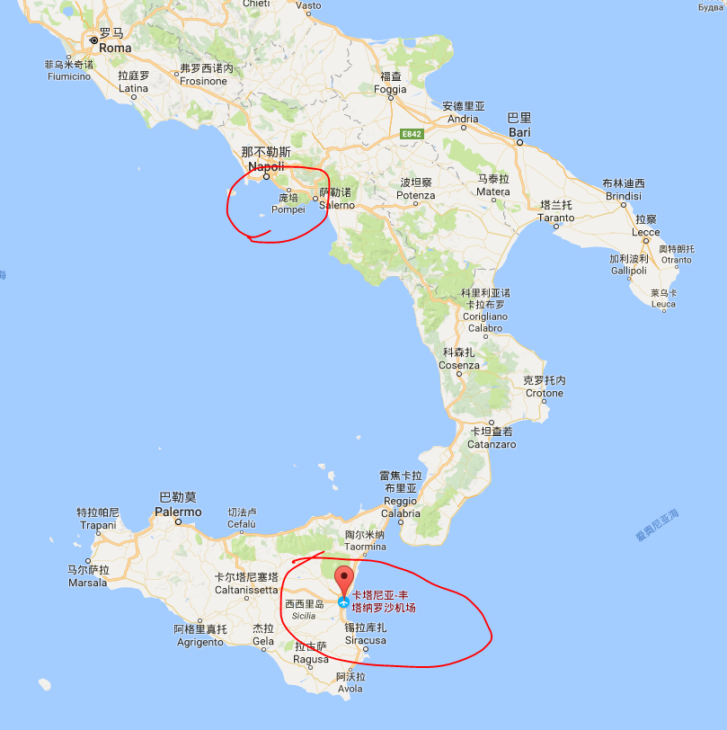 在卡塔尼亚机场往西西里岛