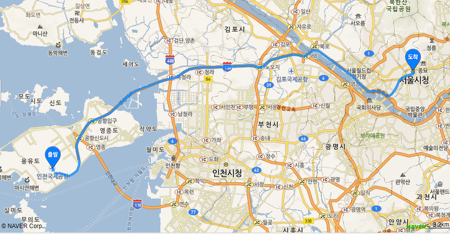 韩国 仁川国际机场至首尔市区 中文接机服务(多种车型