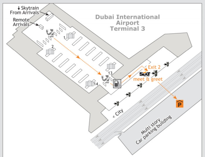 迪拜机场T3SIXT租车柜台