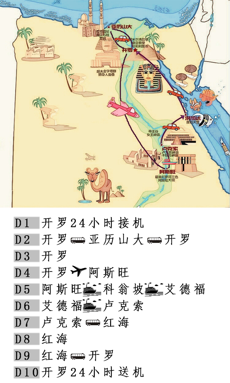 口碑产品 埃及全景10天9晚(2-10人品质小团 含内陆飞机 中文导游 2人