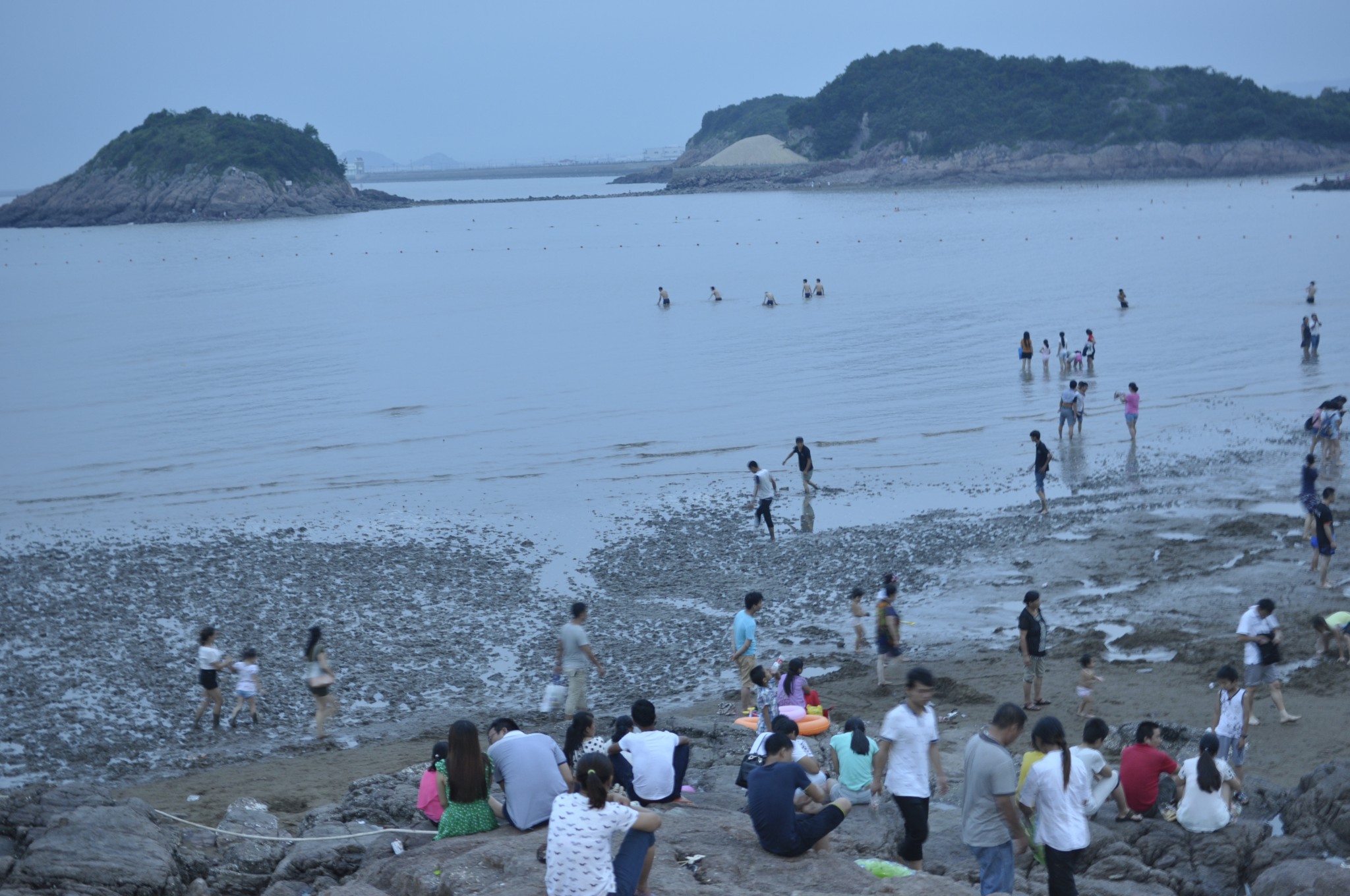 宁波北仑洋沙山风景区------踩海泥,观涨潮,和烧烤.