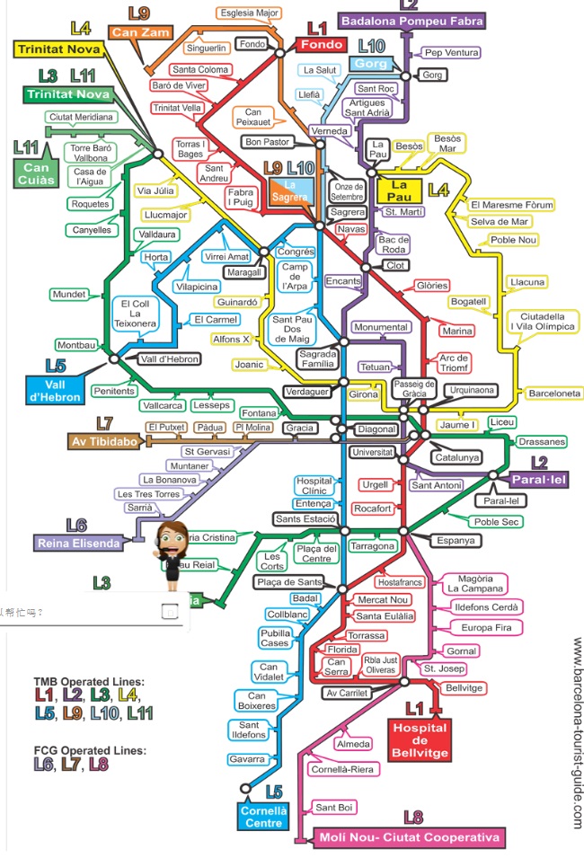 求巴塞罗那地铁线路图和近郊线路图!