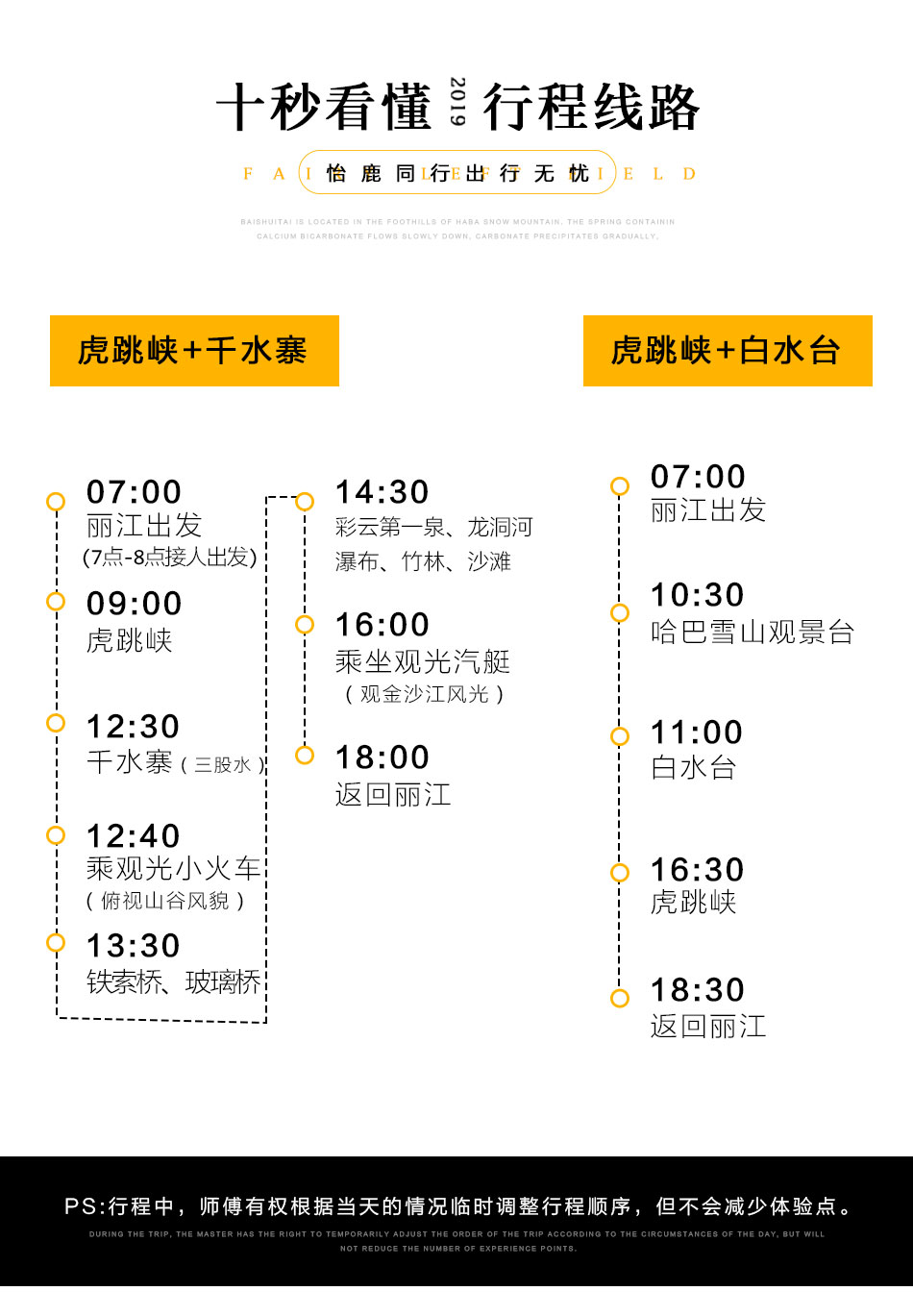 丽江出发香格里拉虎跳峡拉市海精品团纯玩一日游候鸟湾土鸡火锅马帮菜