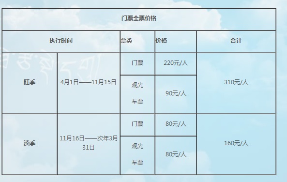 九寨沟门票多少钱图片